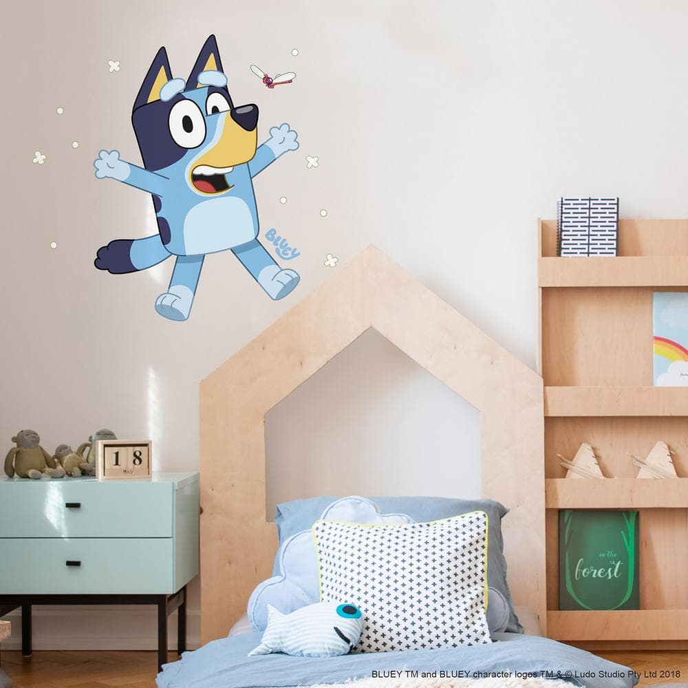 Bluey Character Blue Vinyl Peel and Stick Wall Decals
