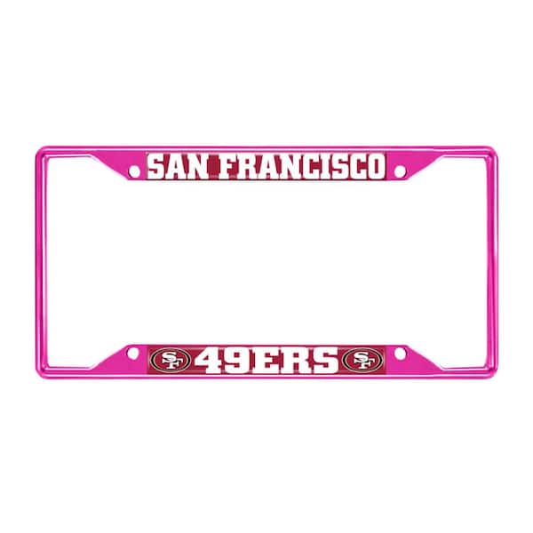 FANMATS Universal Fit NFL - San Francisco 49Ers License Plate Frame - Pink
