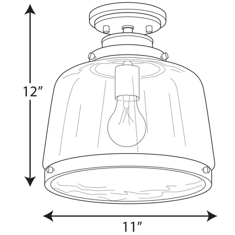 Judson Polished Nickel 12" Flush Mount Light with Clear Glass Globe