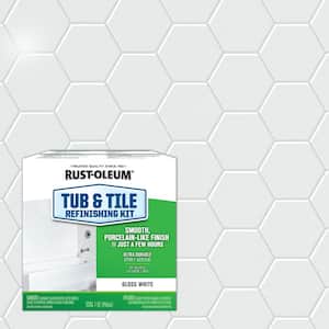 1 Quart Gloss White Tub and Tile Refinishing Kit for Ceramic and Porcelain Surfaces