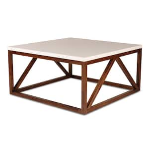 Truss 36.00 in. White Square MDF Coffee Table