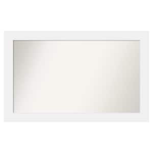 Corvino White 43 in. x 27 in. Custom Non-Beveled Matte Wood Framed Bathroom Vanity Wall Mirror