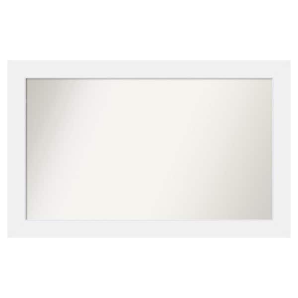 Amanti Art Corvino White 43 in. x 27 in. Custom Non-Beveled Matte Wood Framed Bathroom Vanity Wall Mirror