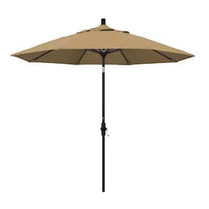 9 ft. Aluminum Collar Tilt Patio Umbrella in Straw Olefin