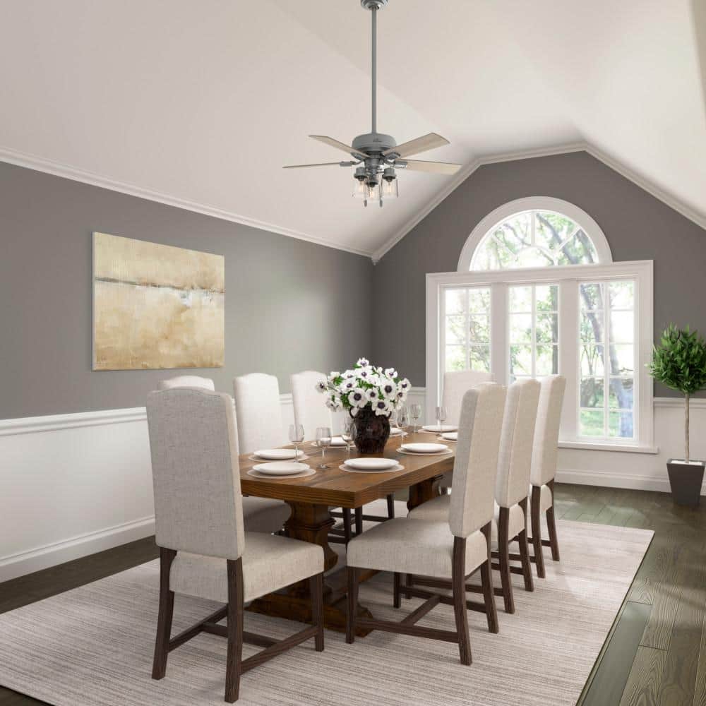44" Matte Silver Hartland Ceiling Fan with LED Light and Remote