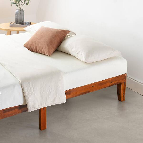 best price mattress Naturalista Classic 12 in. Solid Wood Platform Bed with Wooden Slats Easy Assembly Cherry Queen HD CSWPB 12QC
