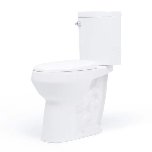 Convenient Height 2-Piece 1.28/.09 GPF Dual Flush Elongated 20 in. Extra Tall Toilet in White, Seat Included