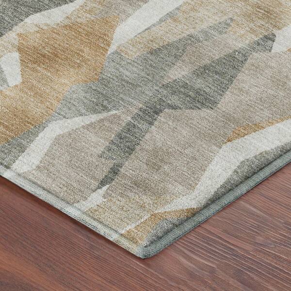 Mayfield Premium Machine Washable Abstract AMF2329 Pewter 10 ft. x 14 ft. Area Rug