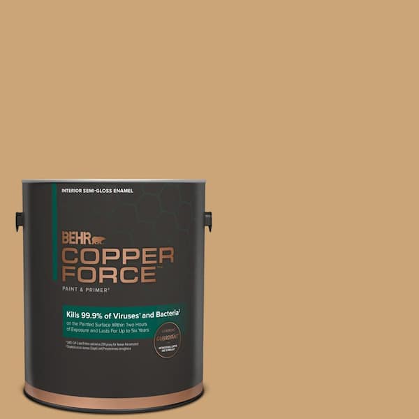 COPPER FORCE 1 gal. #BIC-30 Corkboard color Semi-Gloss Enamel Interior Virucidal & Antibacterial Paint & Primer