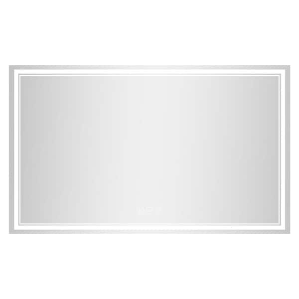 36 in. W x 60 in. H Rectangular Frameless Anti-Fog LED Front Light Backlit Wall Mirror Bathroom Vanity Mirror