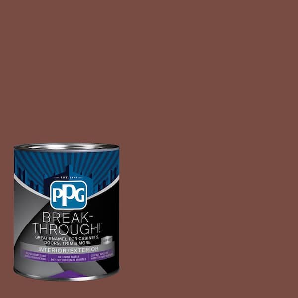 1 qt. PPG16-08 Antique Mahogany Semi-Gloss Door, Trim & Cabinet Paint