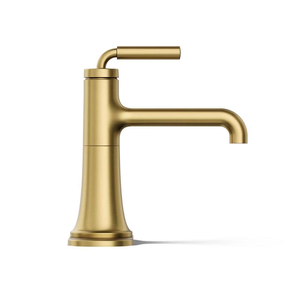 Gold Brass Single-Handle Bathroom Sink Faucet