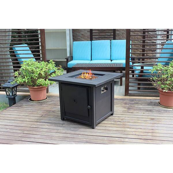 Trustmade 30 In Brown Square Steel Gas, Outdoor Fire Pit Gas Insert