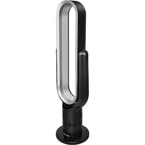 25 in. Black Portable Bladeless Tower Fan with 10 speeds and Timing Closeure