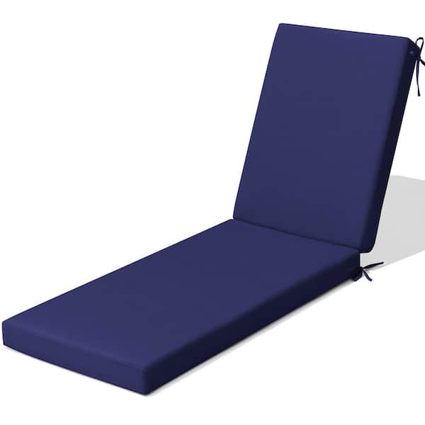 Crestlive Products 80 in. x 23 in. 1-Piece Outdoor Chaise lounge Polyester Cushion in Navy Blue