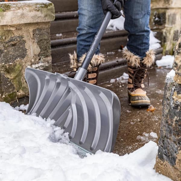 Suncast 52 in. Steel Handle Plastic Snow Shovel SP2425 - The Home