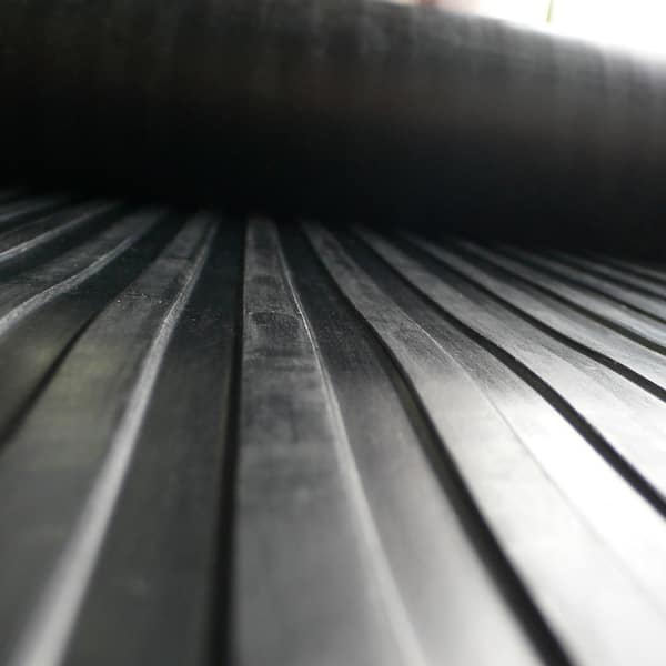Rubber-Cal Corrugated Wide Rib 3 ft. x 15 ft. Black Rubber Flooring (45 sq. ft.)