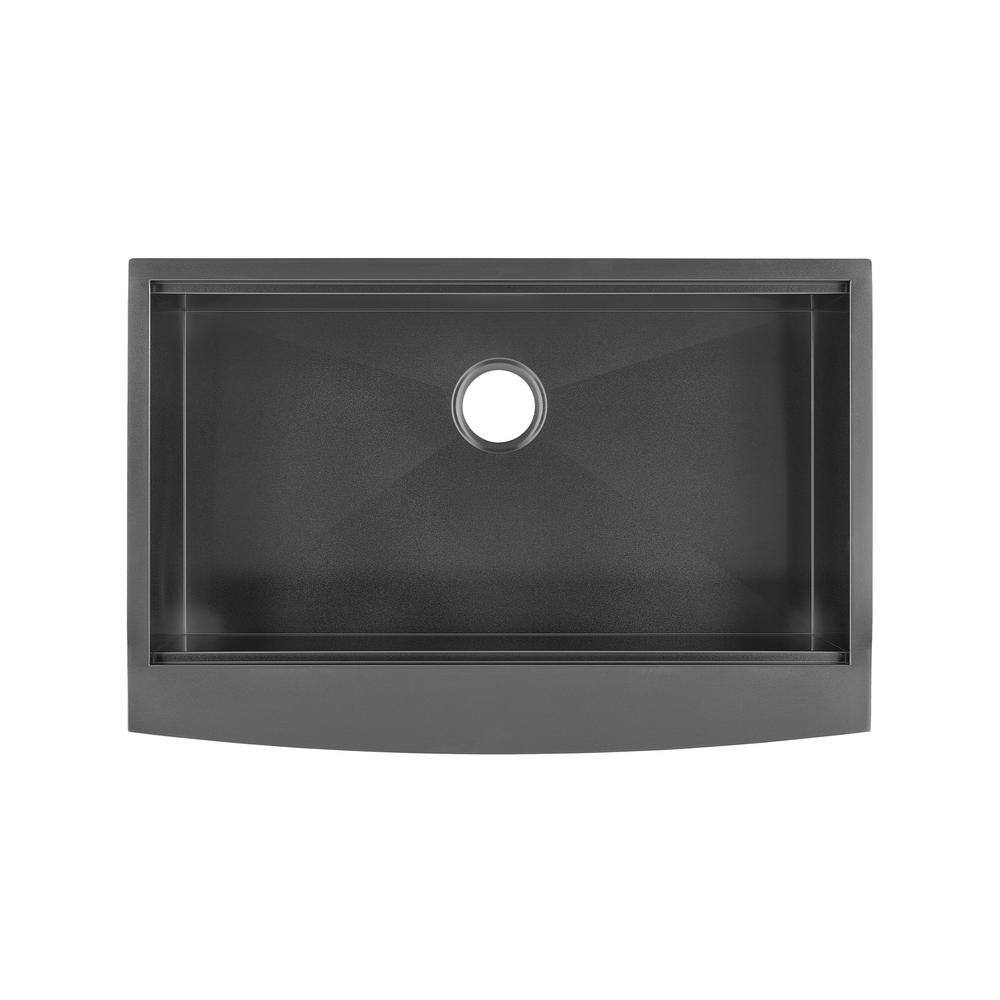Tourner 33 x 22 Black Stainless Steel Single Basin Farmhouse Sink