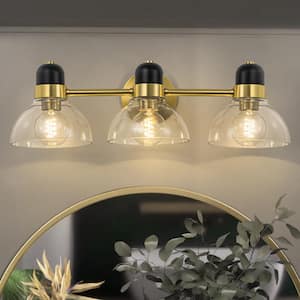 Kyle 24.4 in. 3-Light Aged Brass Dimmable Vanity Light