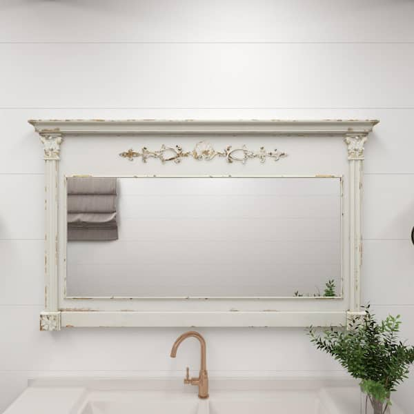 CIATRE Bathroom Mirror White Rectangular Decoration Wall Hanging