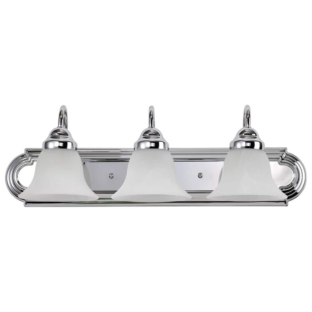 Ballerina 24" Chrome Vanity Light with Alabaster Glass