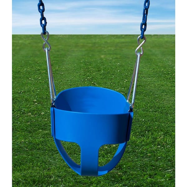 Kids Toddler Full Bucket Swing Seat Playing Set Chain With Steel Insert Blue US 