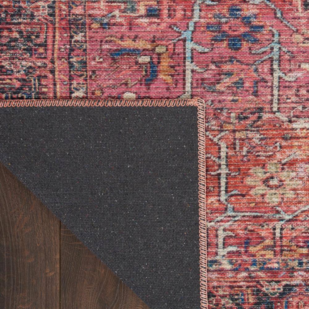 Vintage Brick Red Persian Pattern 7'10" x 9'10" Washable Area Rug