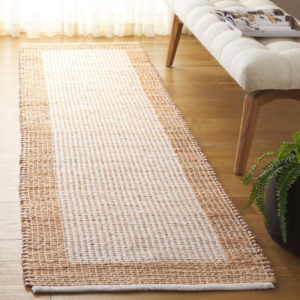 Natural Fiber 2 ft. x 8 ft. Natural/Ivory Bordered Weave Runner Rug price history on PriceWatchPro