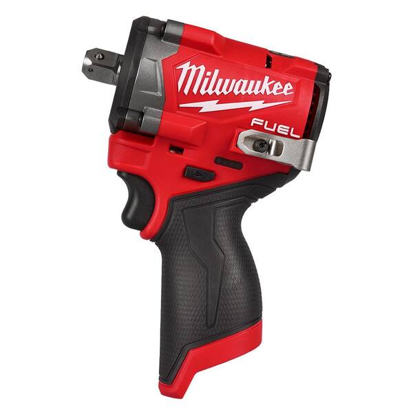 Milwaukee M12 Fuel 2563-20 Stubby 1/2" Impact Wrench - Bare Tool - Compact, 550 Ft-lbs Nut Busting Torque