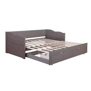 Aslan Convertible Gray Twin Daybed With Drawers