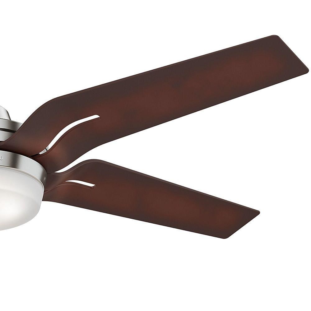 Correne 56" Brushed Nickel Ceiling Fan with Coffee Beech Blades and LED Light