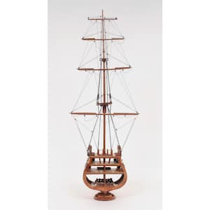 Wood Model Boat Decorative Sculpture