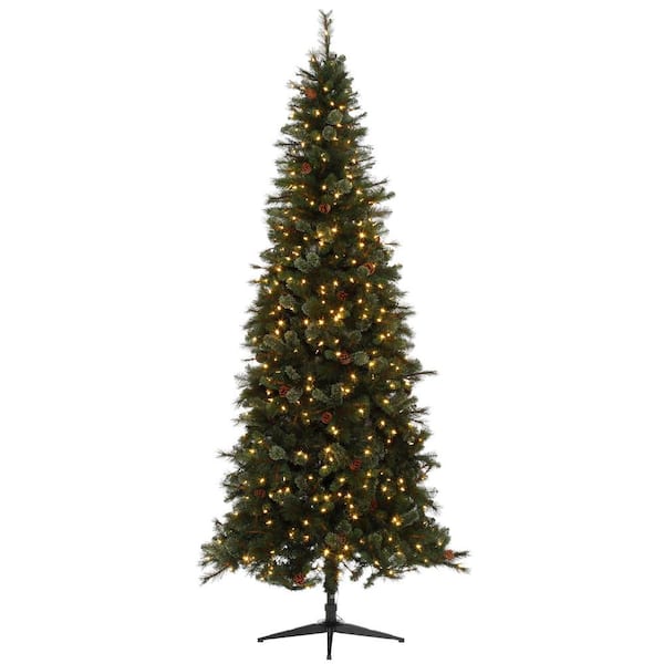 AMERZEST 7.5ft Pre-lit Christmas Tree With 600 Warm White Lights ...