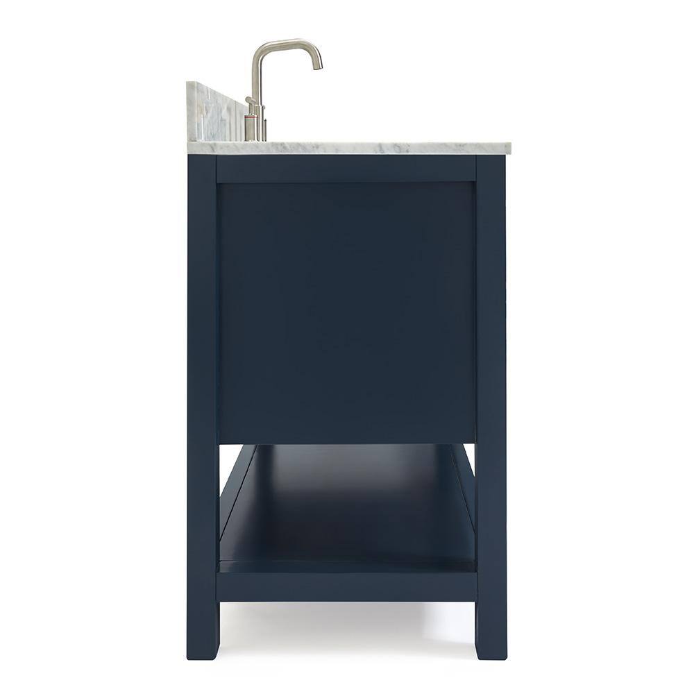Magnolia 55" Midnight Blue Vanity with Carrara Marble Top