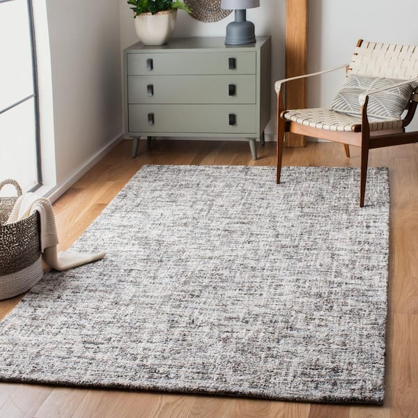 Abstract Gray/Beige 4 ft. x 6 ft. Distressed Abstract Area Rug