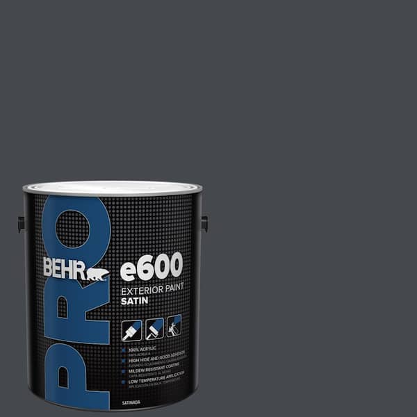 BEHR PRO 1 gal. #N490-7 Ink Black Satin Enamel Exterior Paint
