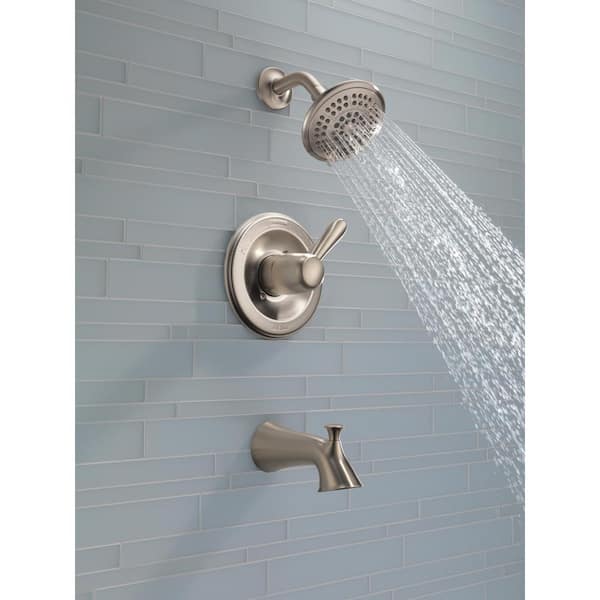 Lahara 1-Handle Tub and Shower Faucet Trim Kit Only in Stainless (Valve Not Included)