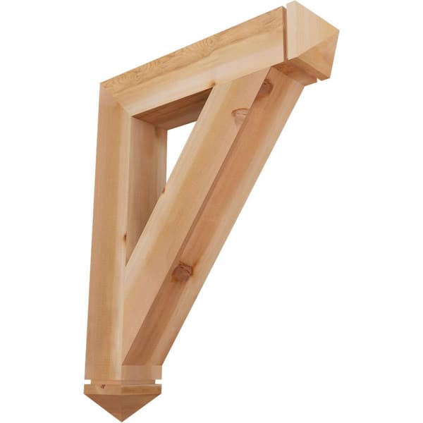 Ekena Millwork 5-1/2 in. x 40 in. x 32 in. Western Red Cedar Traditional Arts and Crafts Smooth Bracket
