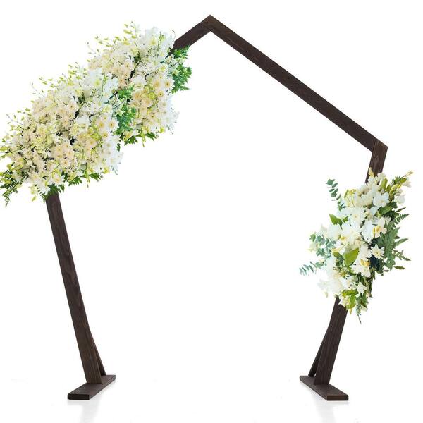 Kingdely Wood Pentagonal Arbor Arch for Garden Decoration, Outdoor Durable Decorative Props