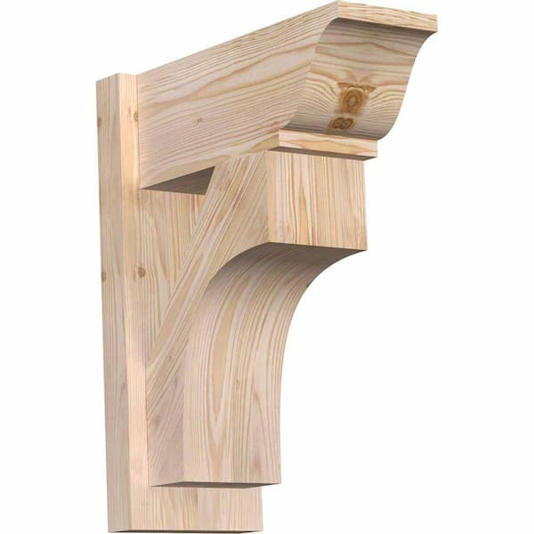 Ekena Millwork 8 in. x 22 in. x 18 in. Westlake Traditional Smooth Douglas Fir Outlooker