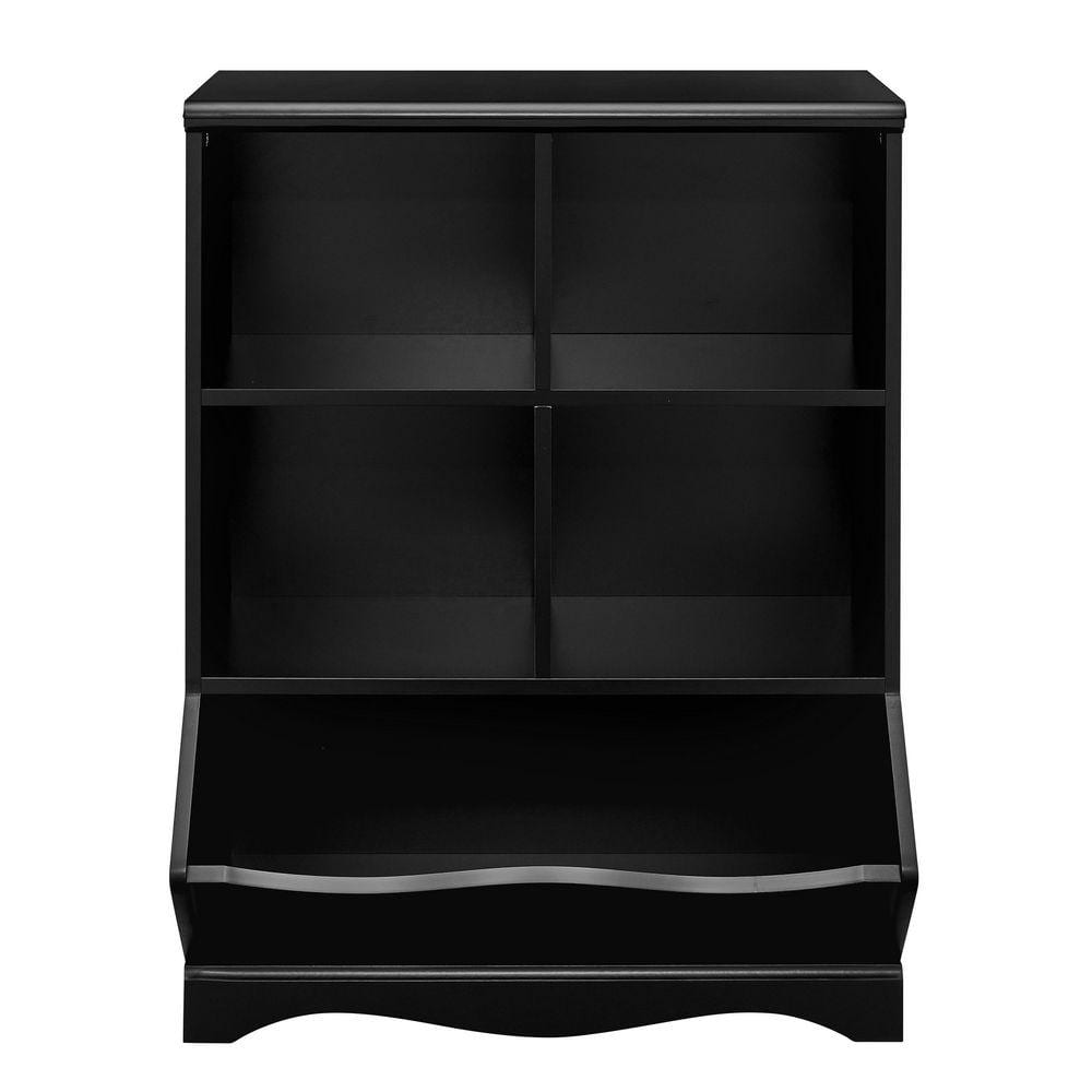 DANYA B 35 in. Black Multi-Cubby Storage Cabinet BQ063BK - The
