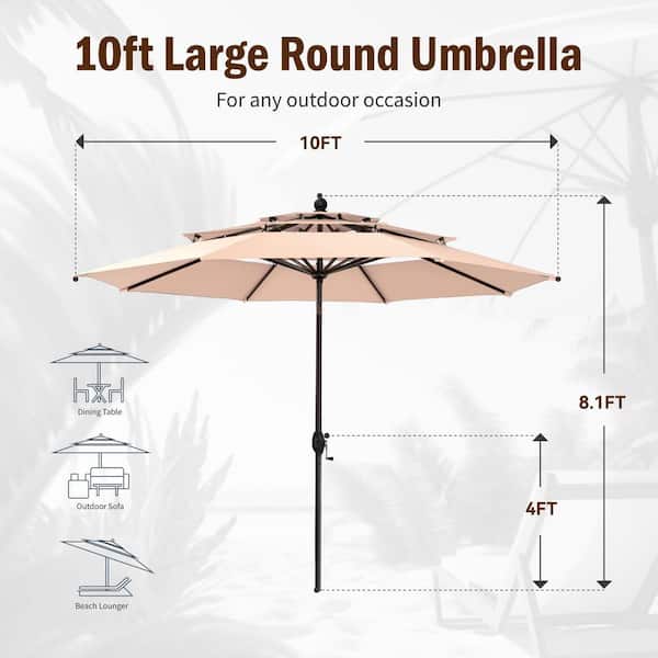 ボトムス Maison Marelle / 36m PHI VILLA 10 ft. Market Patio Umbrella in 3-layer Beige With