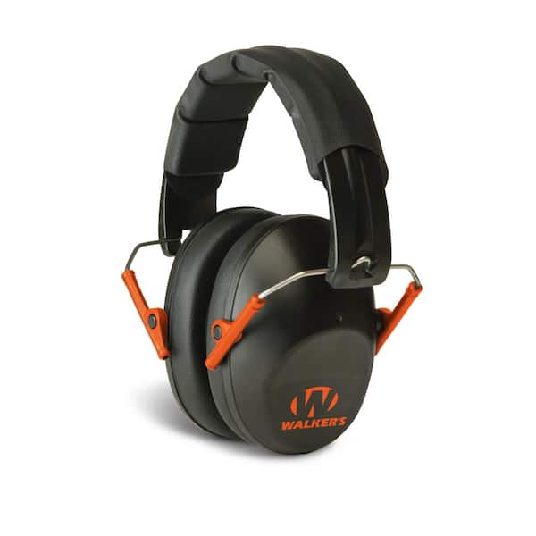 Walker's Game Ear Pro Low Profile Folding Muff in Black and Orange