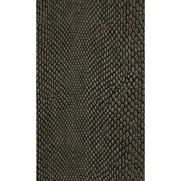 Walls Republic Chocolate Snake Print Textured Machine Washable 57 sq. ft. Non-Woven Non- Pasted Double Roll Wallpaper
