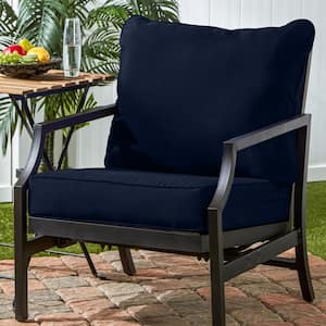 Solid 25 in. x 47 in. D 2-Piece Seating Outdoor Lounge Chair Cushion Set in Navy