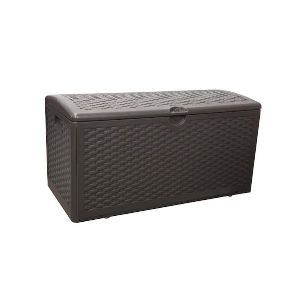 80 Gal. Light Brown Resin Storage Deck Box for Outdoor Indoor