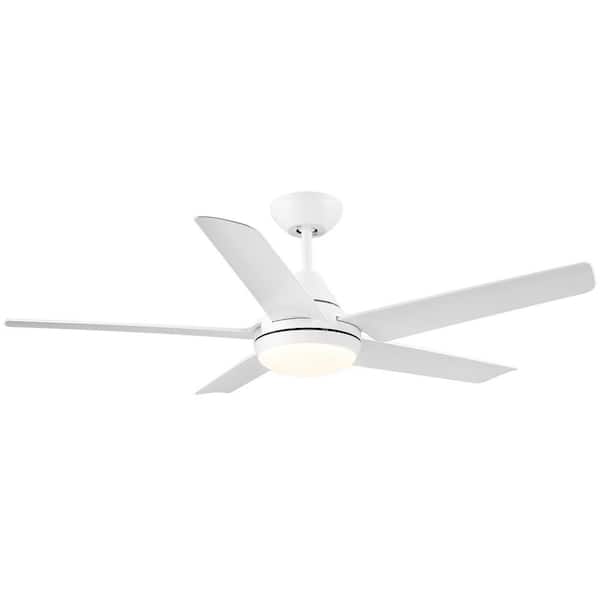 Avex 48 in. White Standard Ceiling Fan with Remote Control and Dimmable Integrated LED