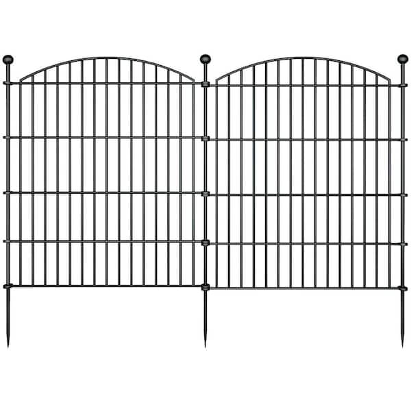 Garden Fence Dog Fence Outdoor 32in H x 23.6ft L Rustproof Metal Fencing with Ground Stakes No Dig Animal Containment