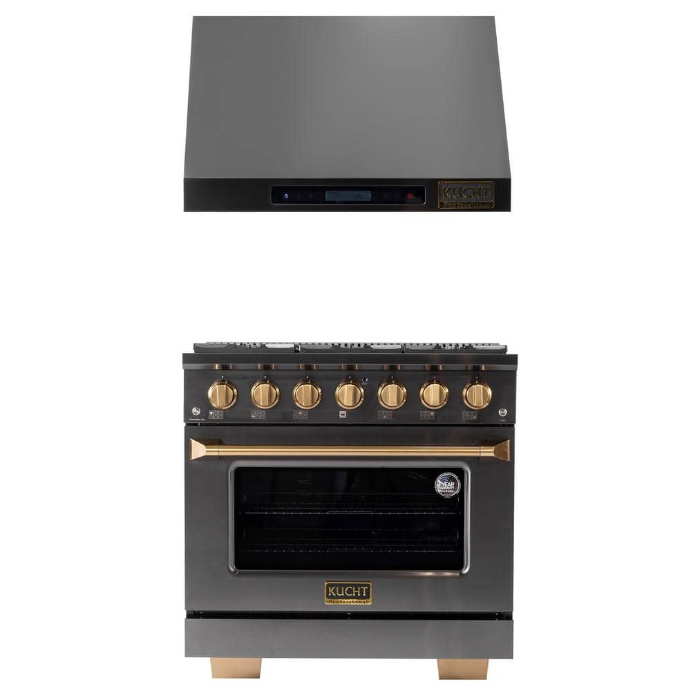 Gemstone 36 in. 5.2 cu. ft. 6-Burners Propane Gas Range & Under Cabinet Range Hood in Titanium Stainless Steel price history on PriceWatchPro