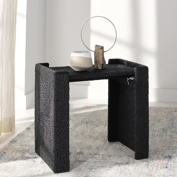 SAFAVIEH Wynima 24 in. Black Square Metal End Table